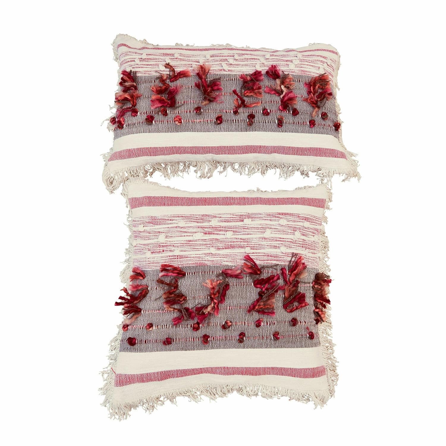 Loberon Kussenhoes set van 2 Yazmira crème/roze