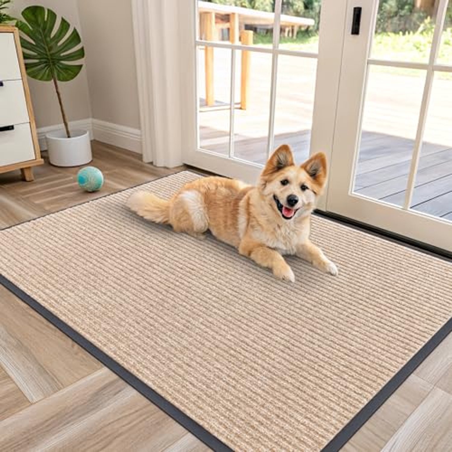 Homaxy Deurmat Binnen - Droogloopmat - Deurmat Antislip - Badkamermat - 81.5X119.5 cm - Beige