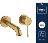 GROHE Essence Wandgemonteerde Inbouw Wastafelkraan - Afbouwdeel - Exclusief inbouwdeel - Mat goud - AquaCalibrator