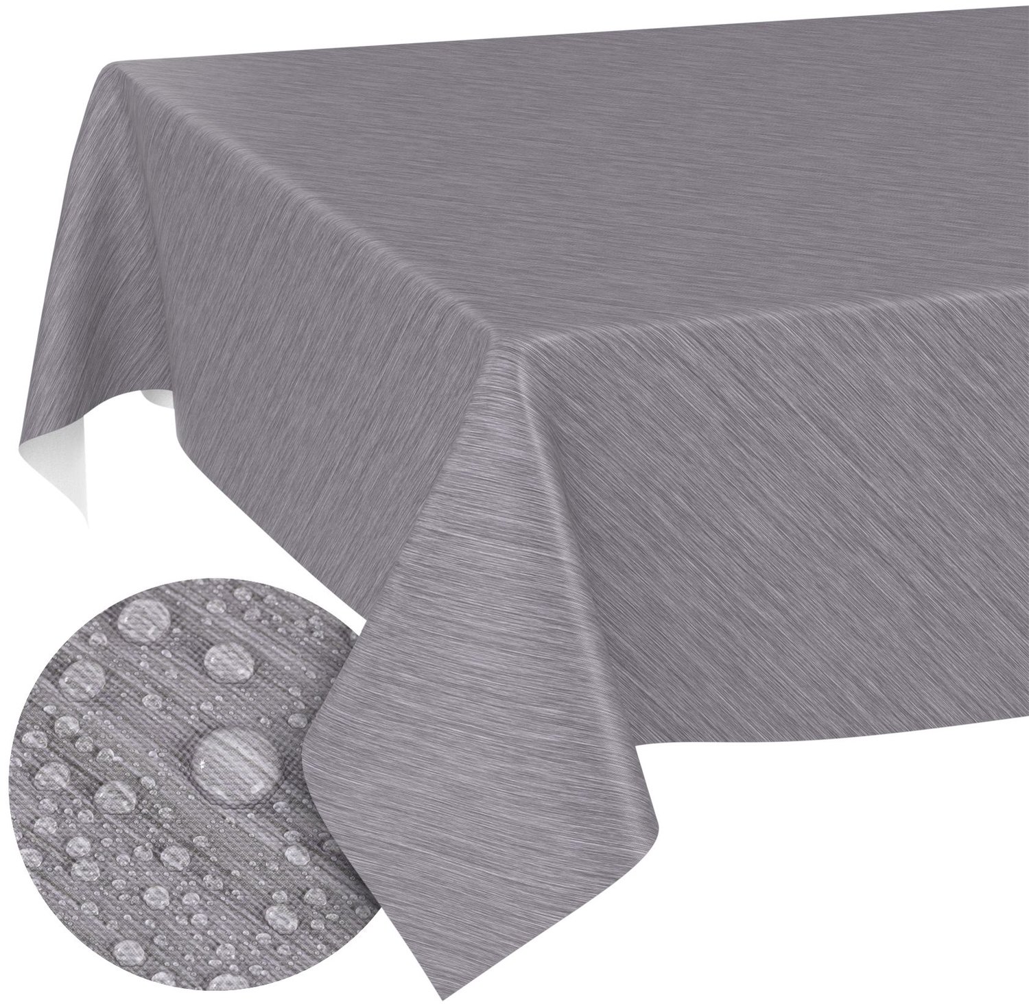 ANRO Tafelzeil op rol Linnenlook Groen 140cm x 20m – Afwasbaar Tafelkleed Rechte rand Waterafstotend