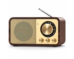 IBETTERTEC Retro FM-radio - Bluetooth 5.0, USB en AUX - Oplaadbare batterij 1800 mAh