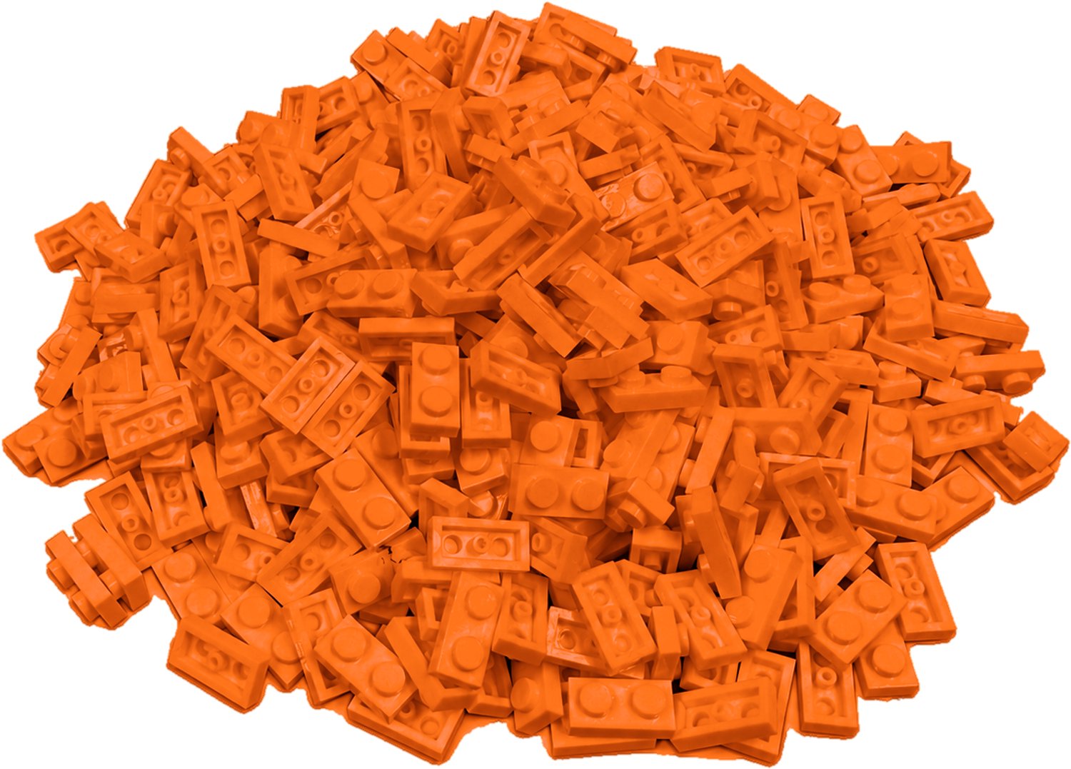 300 Bouwstenen 1x2 plate | Oranje | Compatibel met Lego Classic | Keuze uit vele kleuren | SmallBricks