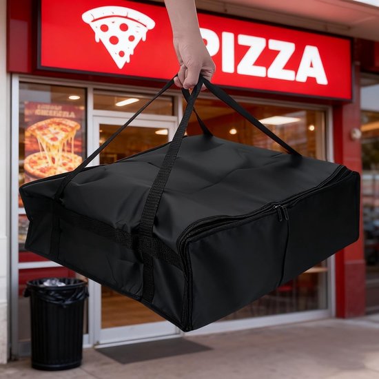 Isolerende Voedselbezorgtas 20" x 20" x 8" voor Heet en Koud Vervoer, Professionele Pizza Warmtas met Thermische Voering, Duurzame Tas voor Voedselbezorging — afbeelding 4