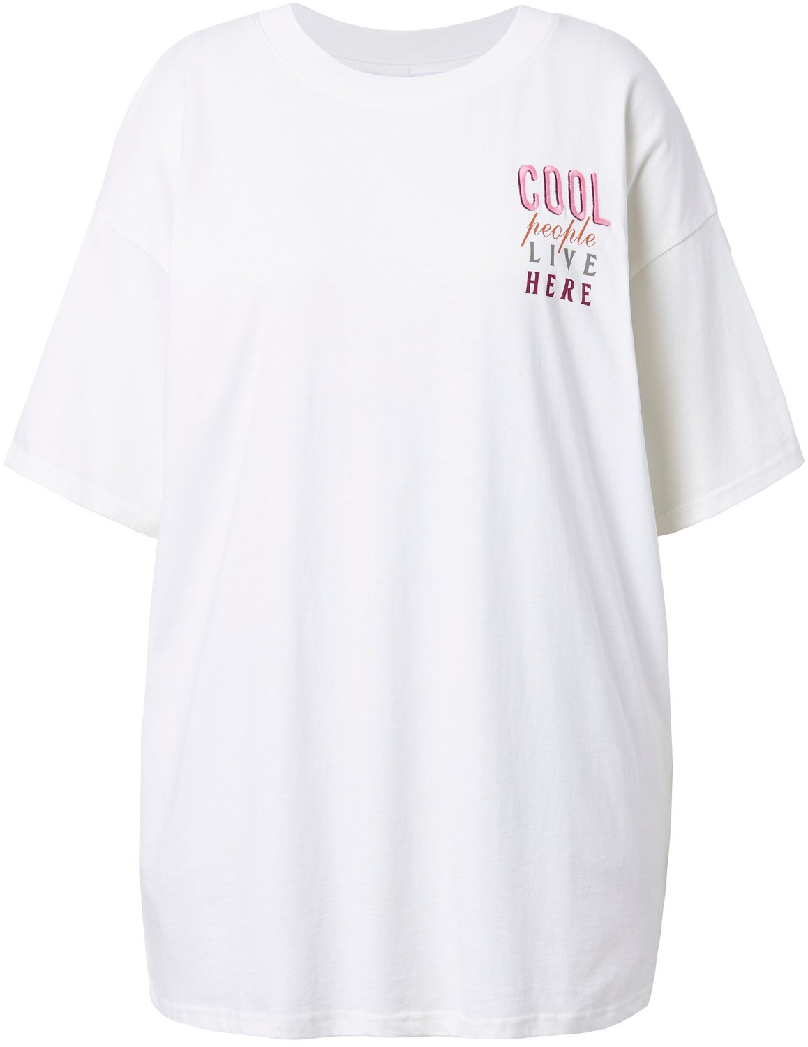 Studio Untold - Dames - T-shirt oversized statement en opschrift - Off-white - Maat 46+