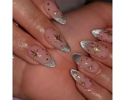 Press-on nagels 24 stuks - Franse tips - acryl - eenvoudig aan te brengen - ServiceTopper
