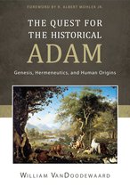 Boekomslag: 'The Quest for the Historical Adam' met een klassiek schilderij van de Hof van Eden vol dieren.