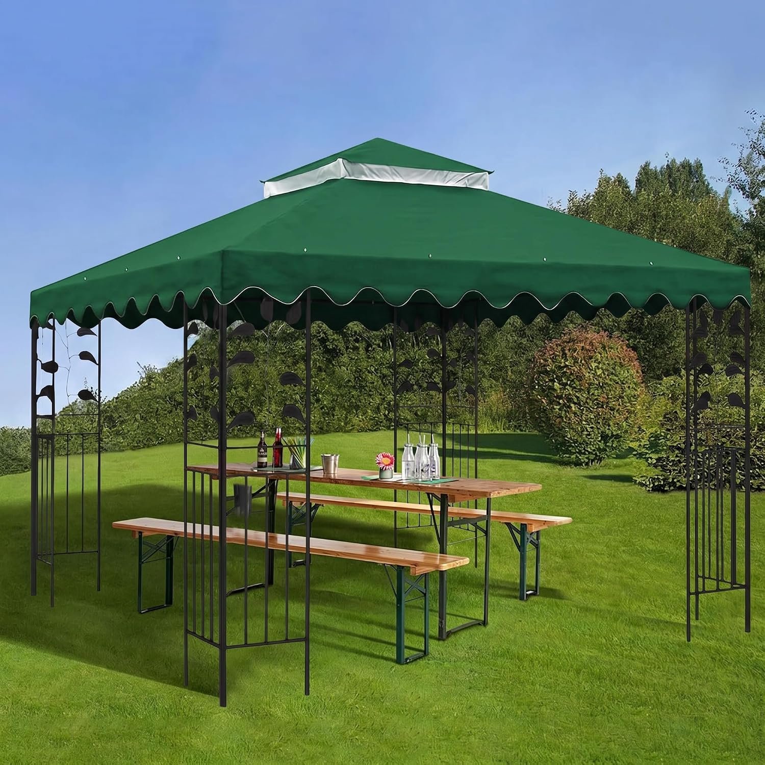 Gazebo dak 3 x 3 m - Ademend mesh - UV-bestendig - Ideaal voor tuin gebruik - SnelShoppen