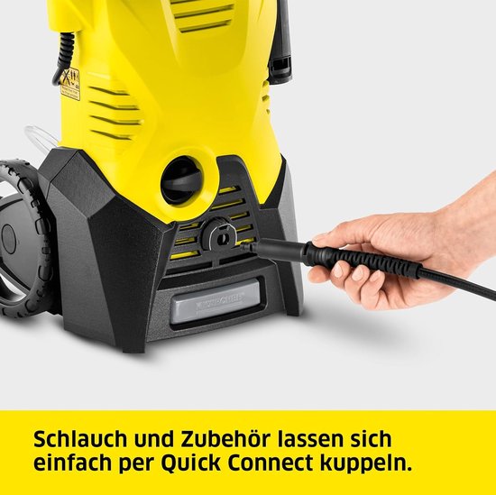Hogedrukreiniger - Laura Homestore Compacte Elektrische Tuinspuit - 120 Bar & 380 L/u - Inclusief 6 Meter Slang, Vario Power Straalpijp & Vuilfrees - Krachtige Terras- en Fietsenreiniger voor Thuis - Geel — afbeelding 2