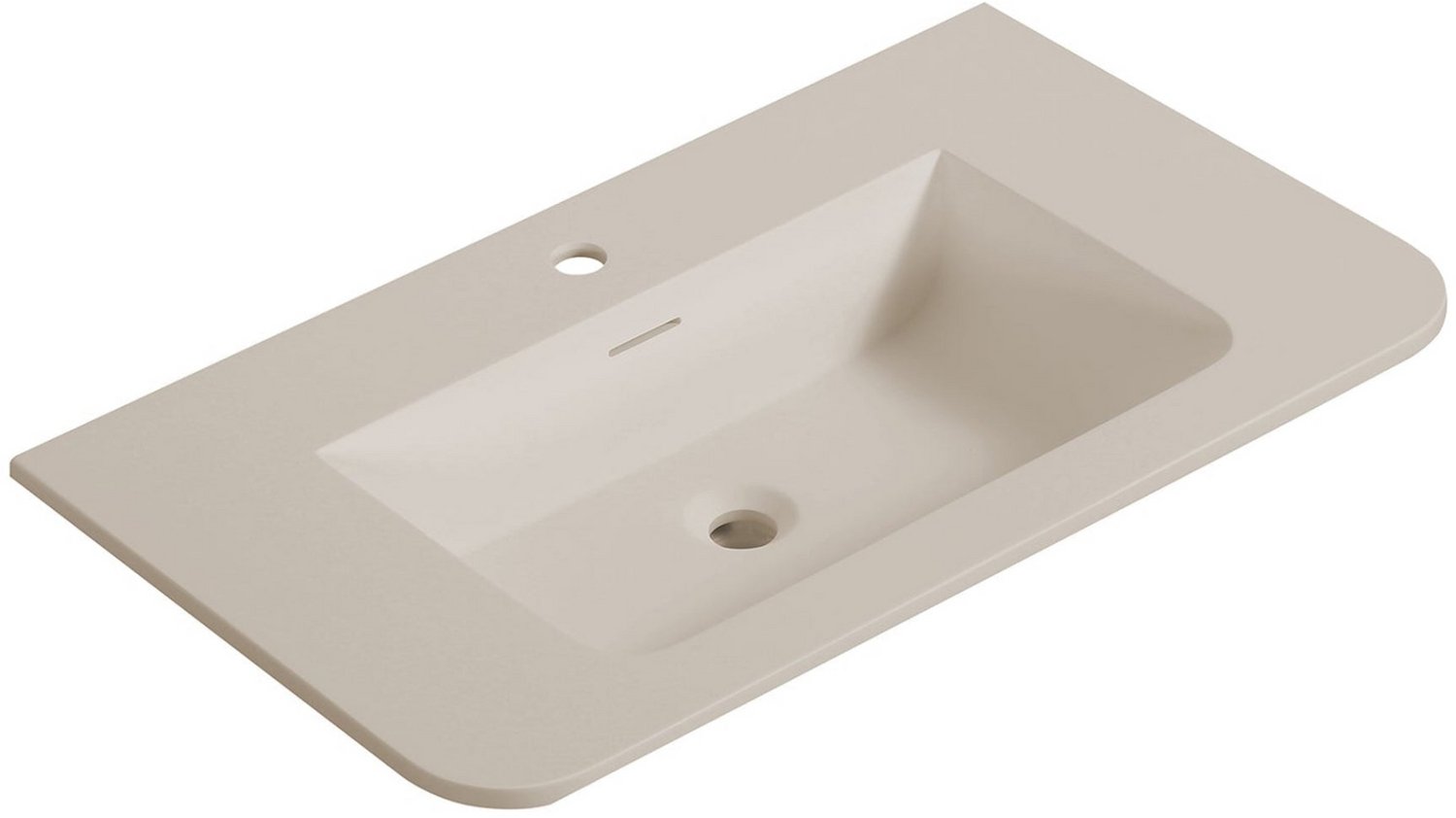 Wiesbaden Laro Wastafel Met 1 Kraangat 80 x 48 x 1,5 cm - Solid Surface Beige