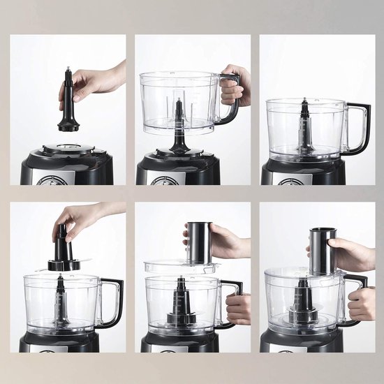 Multifunctionele robot, 6-in-1 keukenmachine, 2 l, multifunctioneel, voedselverwerker, 800 W, keukenmachine, multifunctioneel, hakmolen, mixer — afbeelding 4