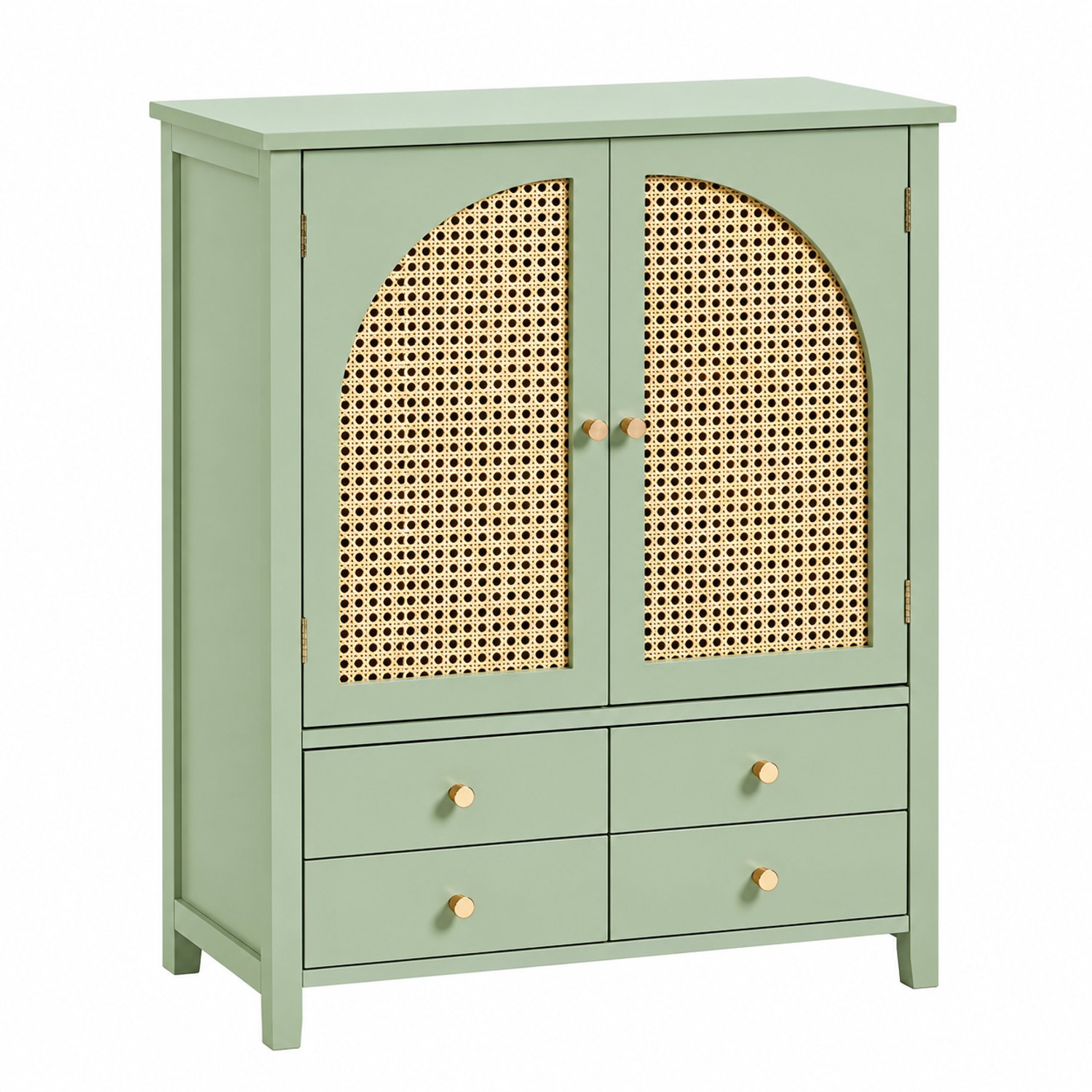 DeltaMerch Kast - Kastje - Opbergkast - Opbergkast met deuren en lades - Dressoir - Halmeubel - Ladekast - MDF - 70x90x34cm - Groen