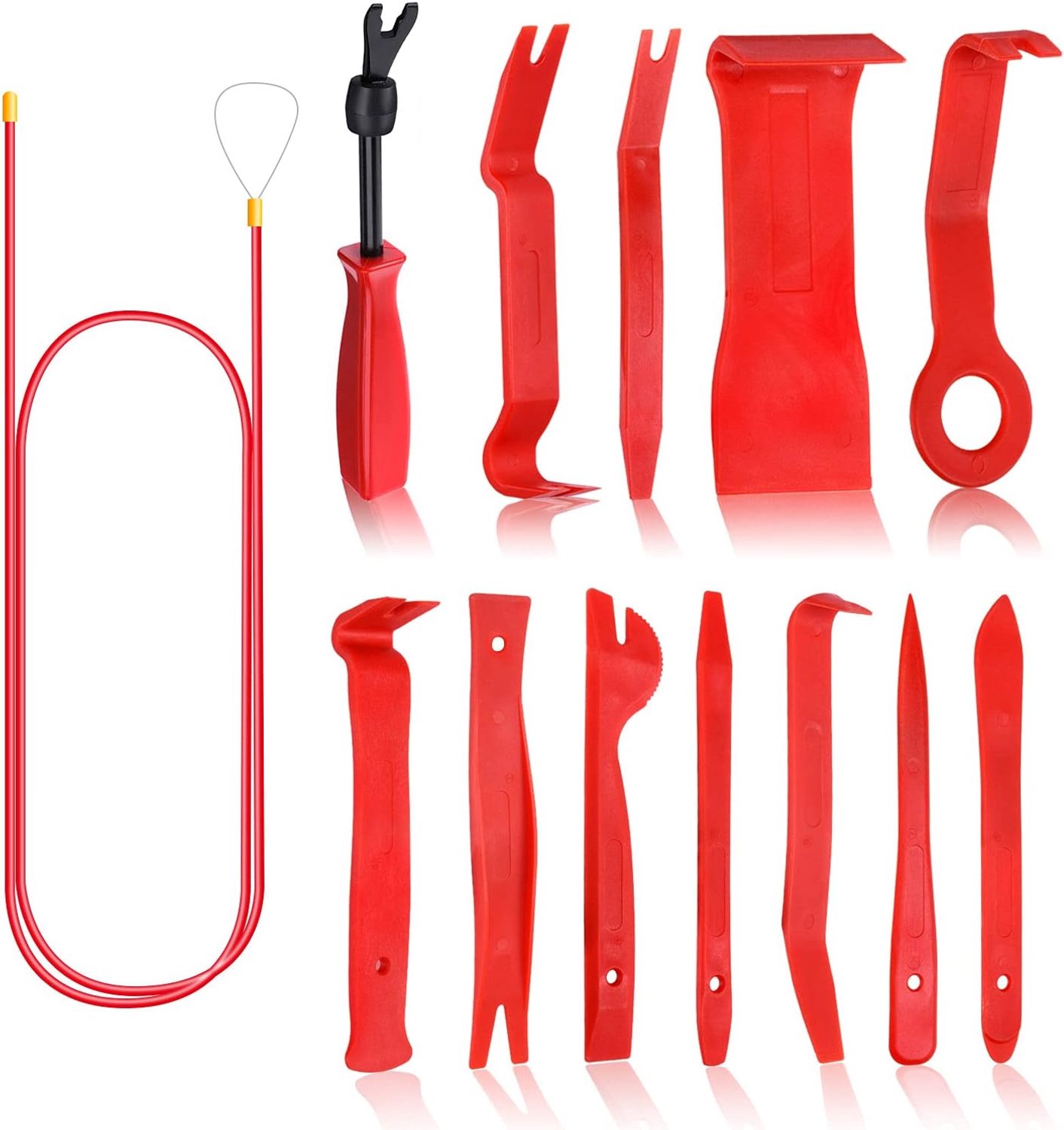 Car trim removal tool 13 stuks - nylon vezel - unieke curve - ideaal voor auto- en meubelbekleding - ShopVlot