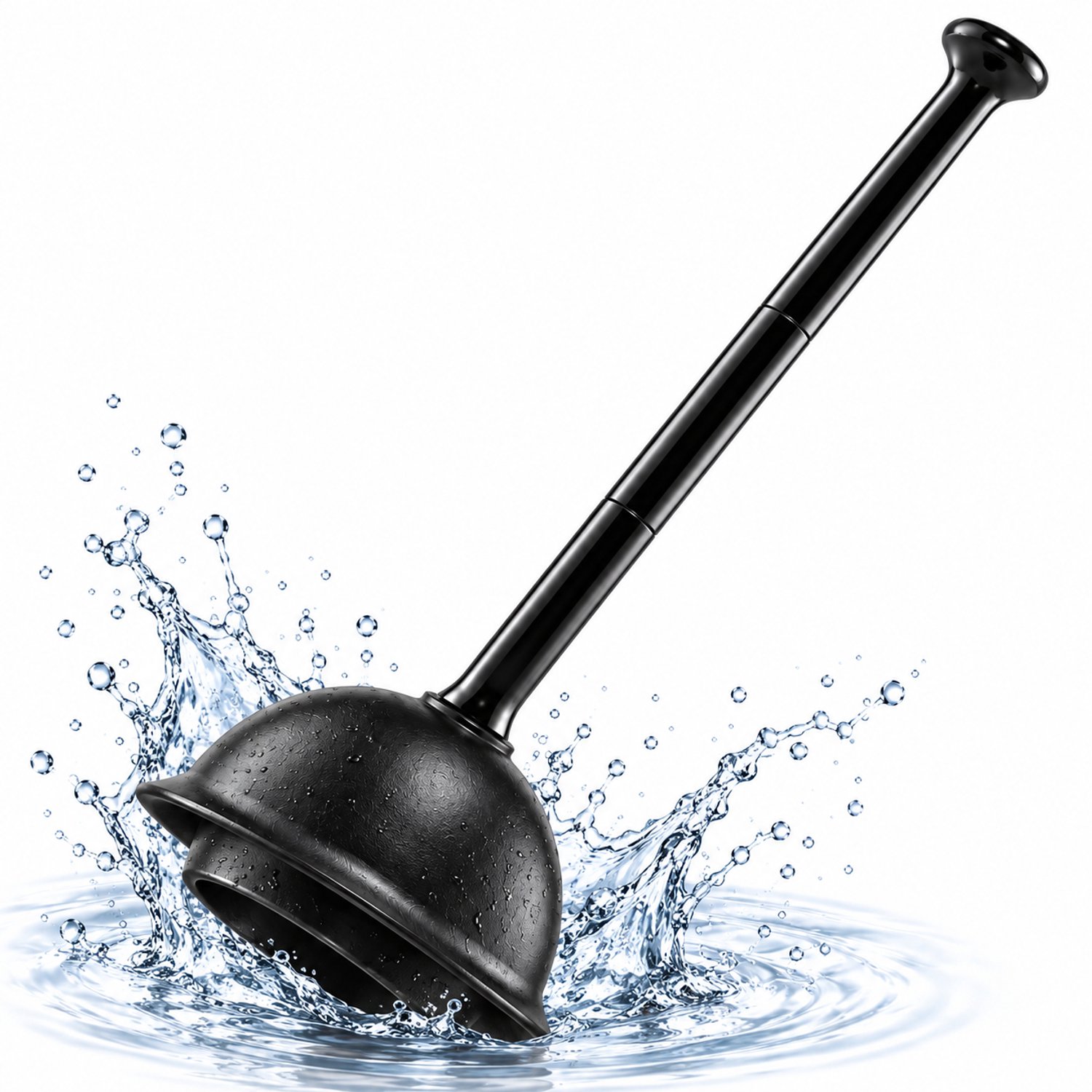 Boncy® WC Ontstopper - Gootsteen & Afvoer Plopper - Gootsteenontstopper & Rioolontstopper - Plunger met Steel en Zuignap voor Toilet, Douche, Bad & Badkamer