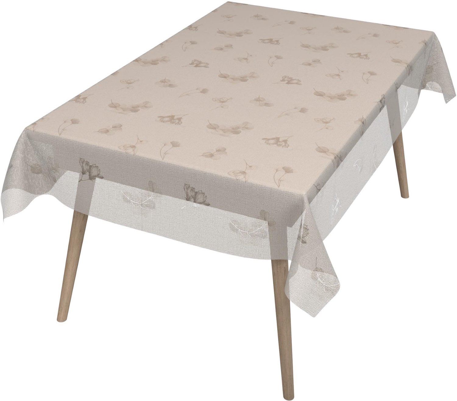 ANRO Tafelzeil op rol Kantlook Wit 138cm x 20m – Afwasbaar Tafelkleed Rechte rand Op maat te knippen