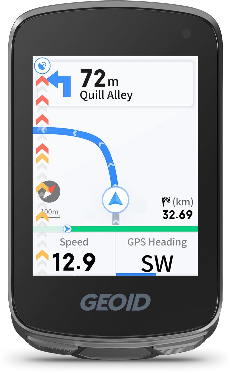 CC700 2,8 inch kleurenscherm fiets/fietscomputer draadloos - routenavigatie met re-route planing, WiFi Auto-Sync, ANT+/Bluetooth, snelle 5s GPS-positionering, gratis indoor training