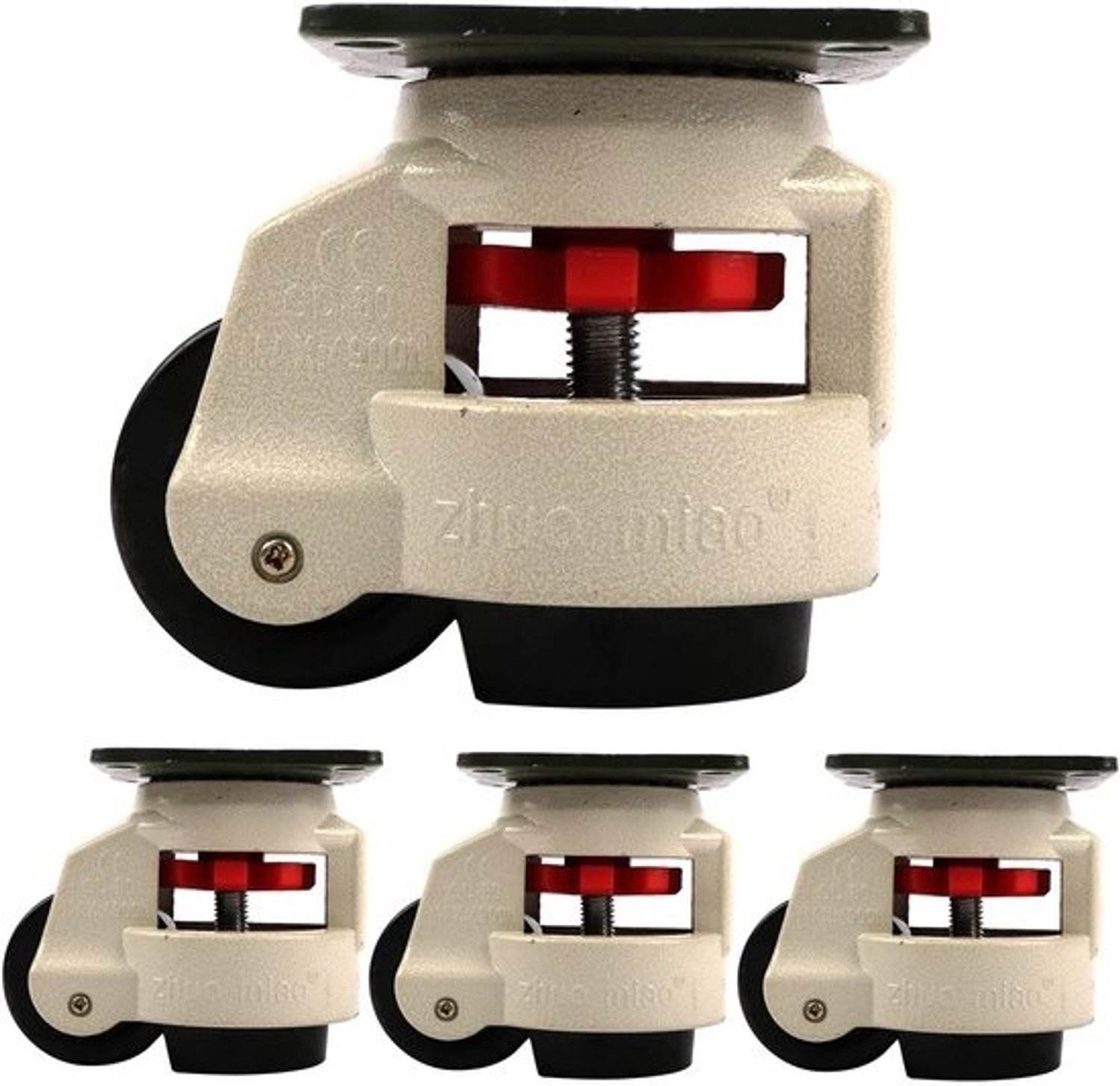 Nivelleringsrollen voor machines - Intrekbare rolplaat - 4 stuks