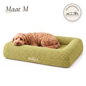 Woefel Orthopedische Hondenmand Maat M (94 x 74 cm) - Hondenkussen & Hondenbed voor Middelgrote Honden - 10 cm Koudschuim - Wasbare Hoes - Antislip - Olijfgroen