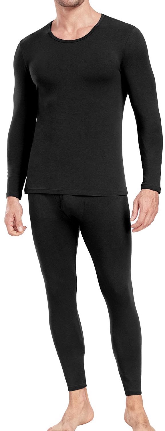 Thermo Ondergoed Set Heren - Katoenen Lange Mouwen - Thermoshirt en Thermobroek - Licht en Warm - Voor de Winter en Buitenactiviteiten