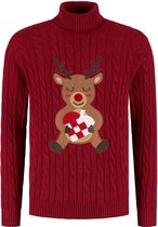 Happy Seasons Foute Kersttrui Dames & Heren - Christmas Sweater - 100% Biologisch Katoen - Mannen & Vrouwen "Lief rendier" Maat L/XL