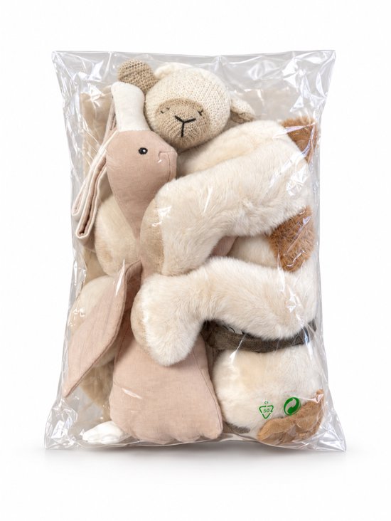 Funnies Giftset Knuffels - Boerderij Dieren - Baby Speelgoed - Kraamcadeau - Kraammand — afbeelding 5