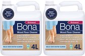 Bona Houten Vloer Reiniger - 2 x 4 Liter Multipack - Parketreiniger - Streeploos - Sneldrogend - Vloerreiniger Vloeistof (Ook Geschikt Voor Robotstofzuiger Met Dweilfunctie)