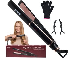 Parolt 2in1 Stijltang & Krultang met Keramische Platen - 130-230°C - 3D Zwevende Platen - 30 Sec Opwarmtijd - Led Display - Hair Straightener - Geschikt voor op reis - Safety lock