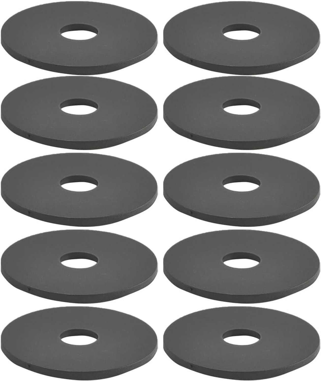 Vlakke Wasmachines 10mm ID 40mm OD - Zwart Nylon - Duurzaam en Lichtgewicht - Perfect voor Isolatie - 10 stuks - Vemera