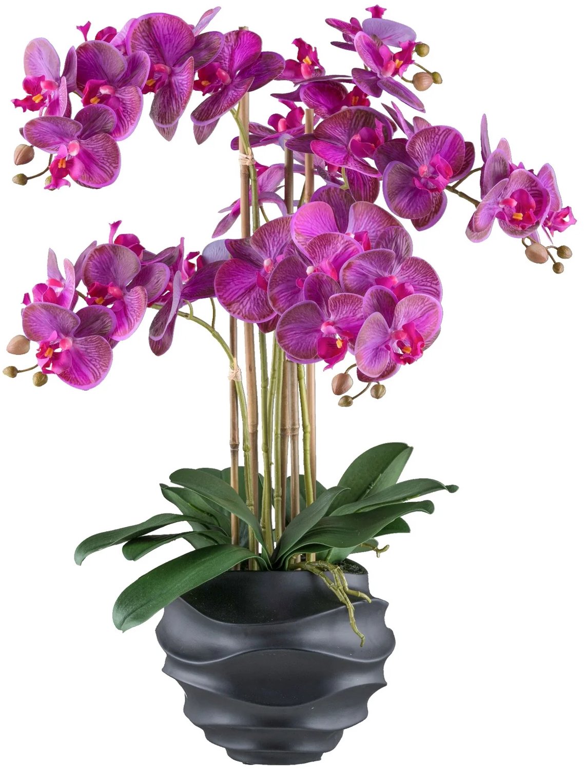Kopu Kunstorchidee 70 cm - Lila - Zwarte pot - Phalaenopsis