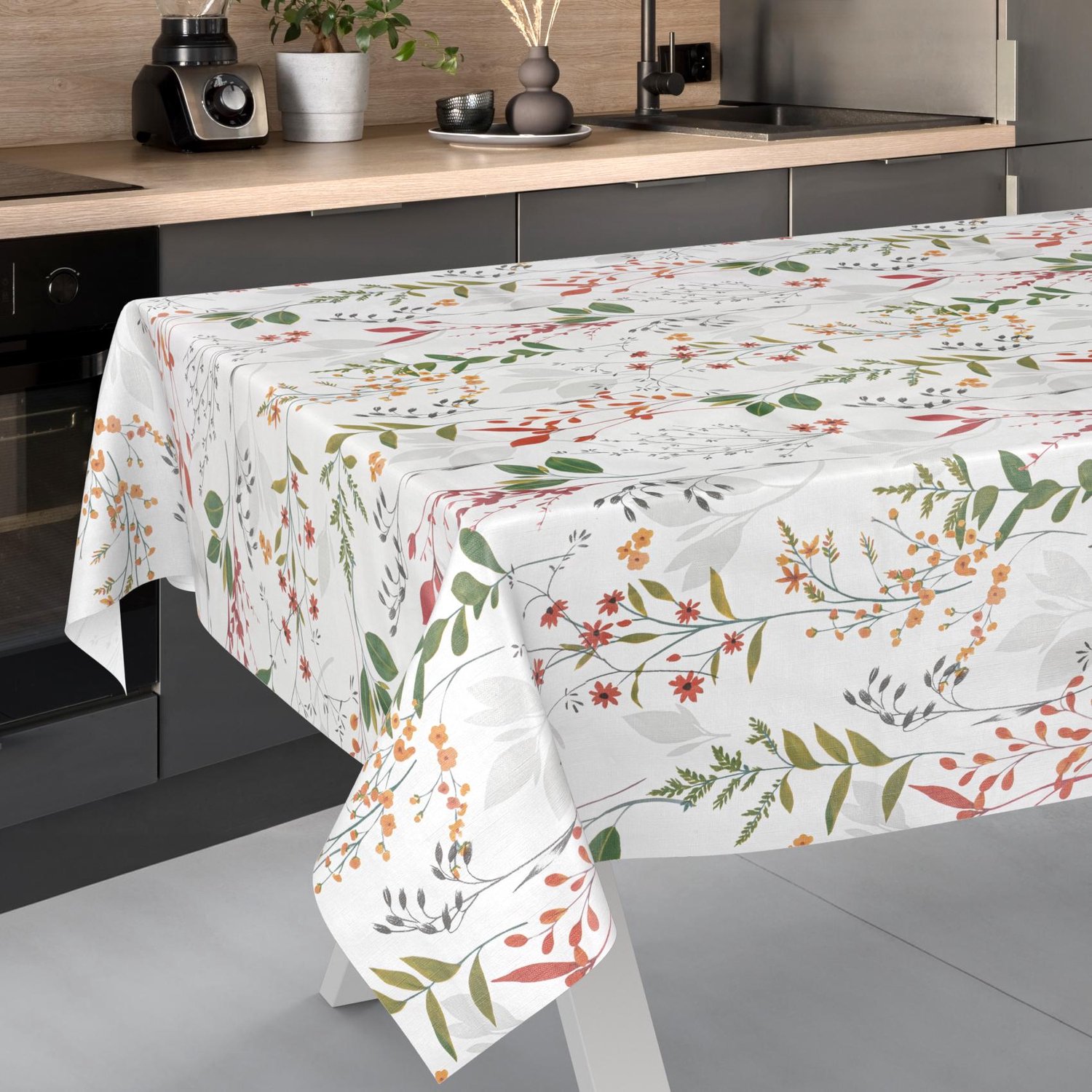ANRO Tafelzeil op rol Natuur Meerkleurig 140cm x 20m – Afwasbaar Tafelkleed Rechte rand