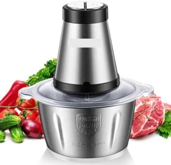 Elektrische Vleesmolen - 500W - Foodprocessor - Hakmolen - 2L RVS Keukenmachine - 2 Snelheden - voor Vlees - Noten en Groenten - Eenvoudig Schoon te Maken - Standaard Extra Mes — afbeelding 2