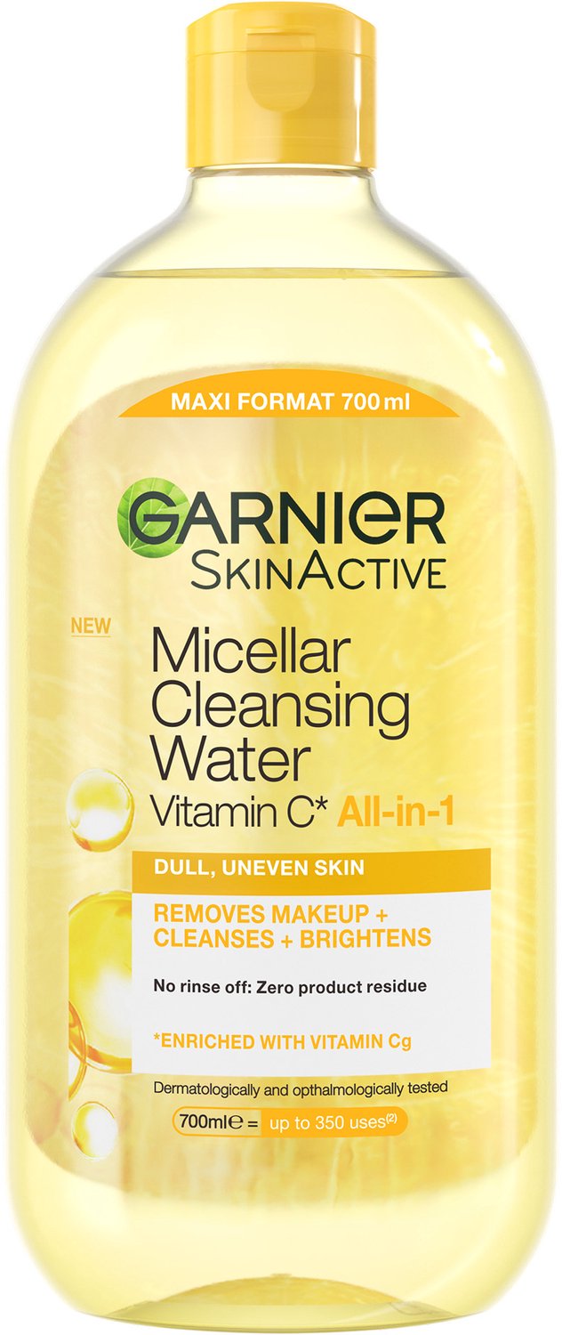Garnier SkinActive Micellair Reinigingswater met Vitamine C* - Reinigt de huid, verwijdert make-up en laat je huid weer stralen - XL Formaat - 700ml