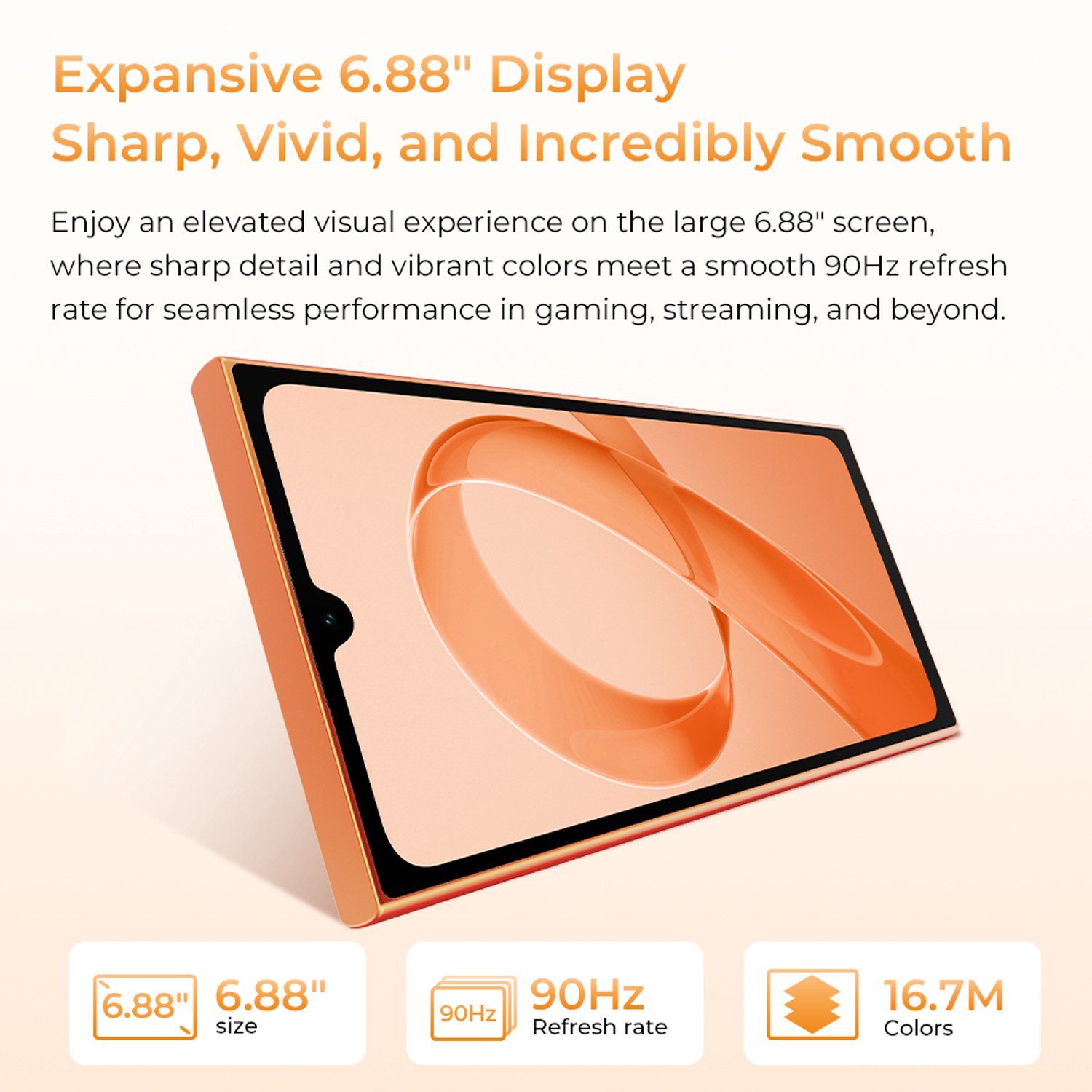 OUKITEL C72 Smartphone 16GB RAM-128GB ROM-6.88 inch HD-5150 mAh-64MP Camera-4G