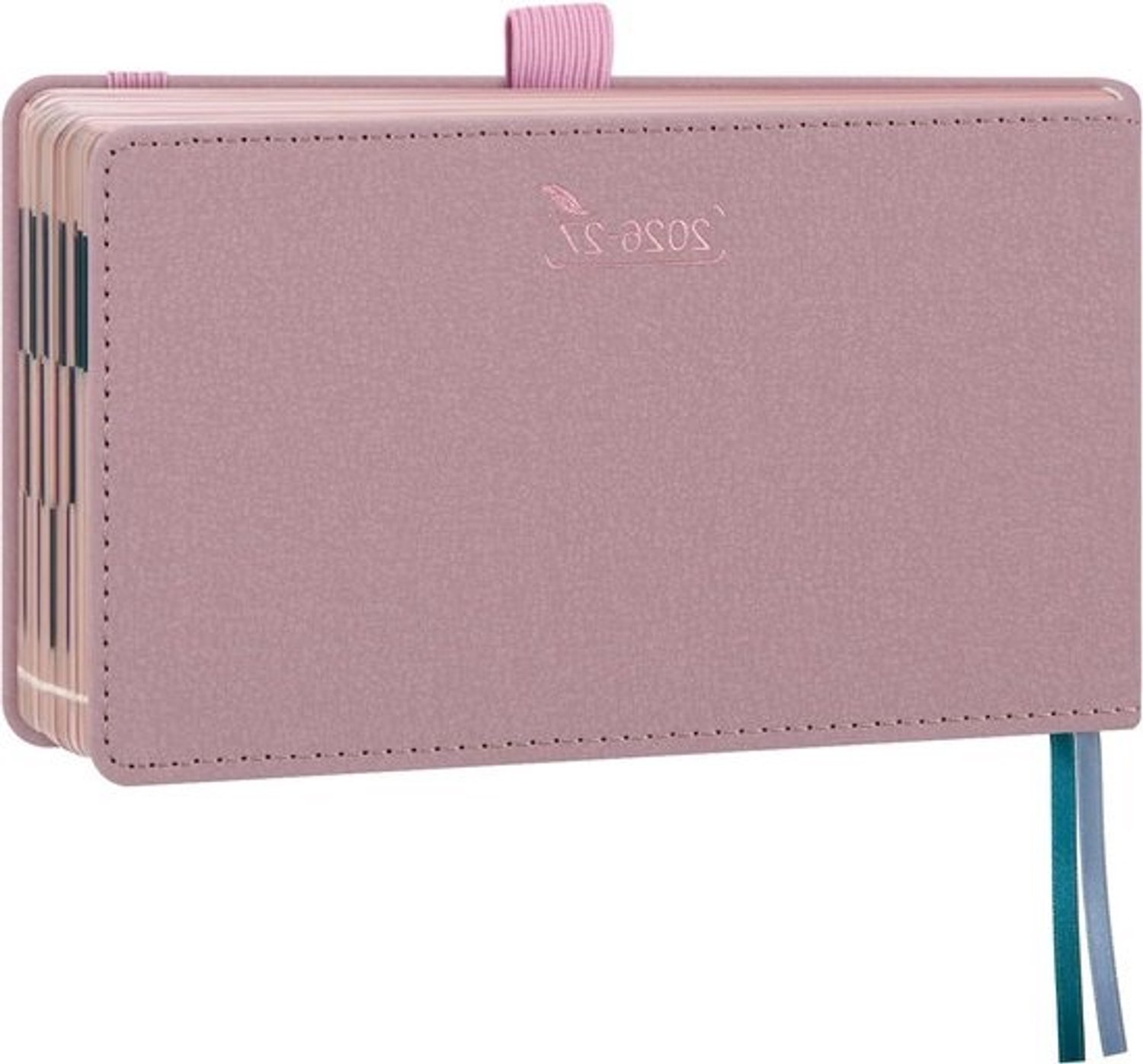 Zakagenda 2026 2027 - Weekoverzicht planner - Afspraken organiseren - Weekindeling verticaal - 16.5 x 9 cm - Roze