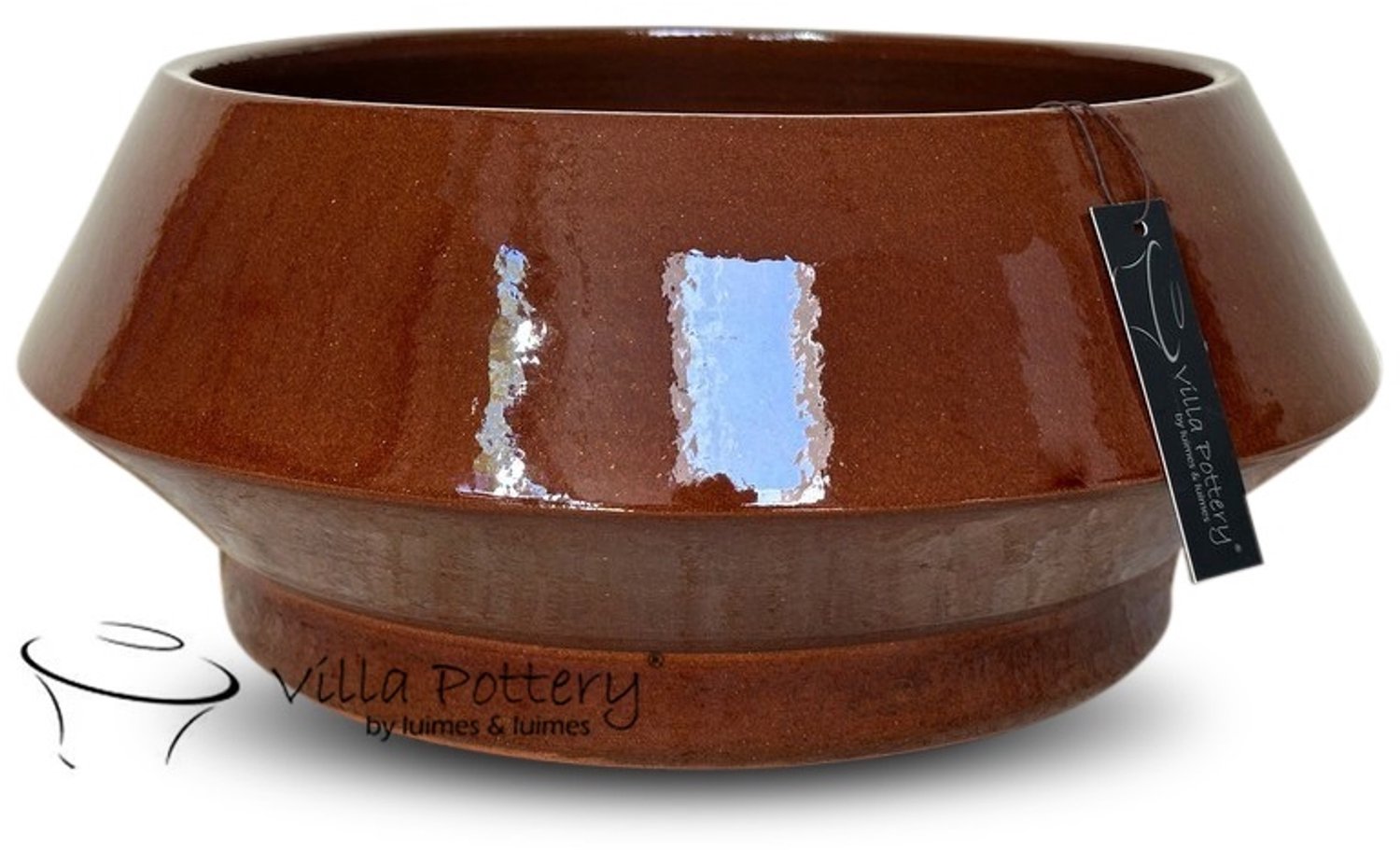 Villa Pottery Big Head Schaal Bruin 32 x 14 cm geel