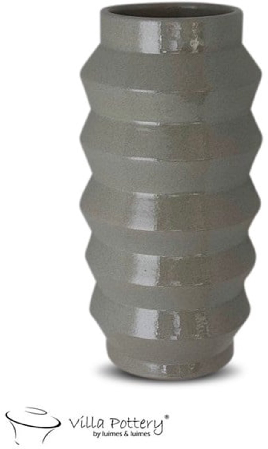 Villa Pottery Bloomvibe Vaas Mat Groen 19 x 19 x 42 grijs