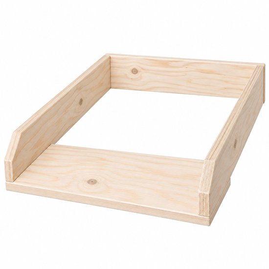 Houten bladvergroter voor commode, naturel hout, binnenmaat 45x67 cm.