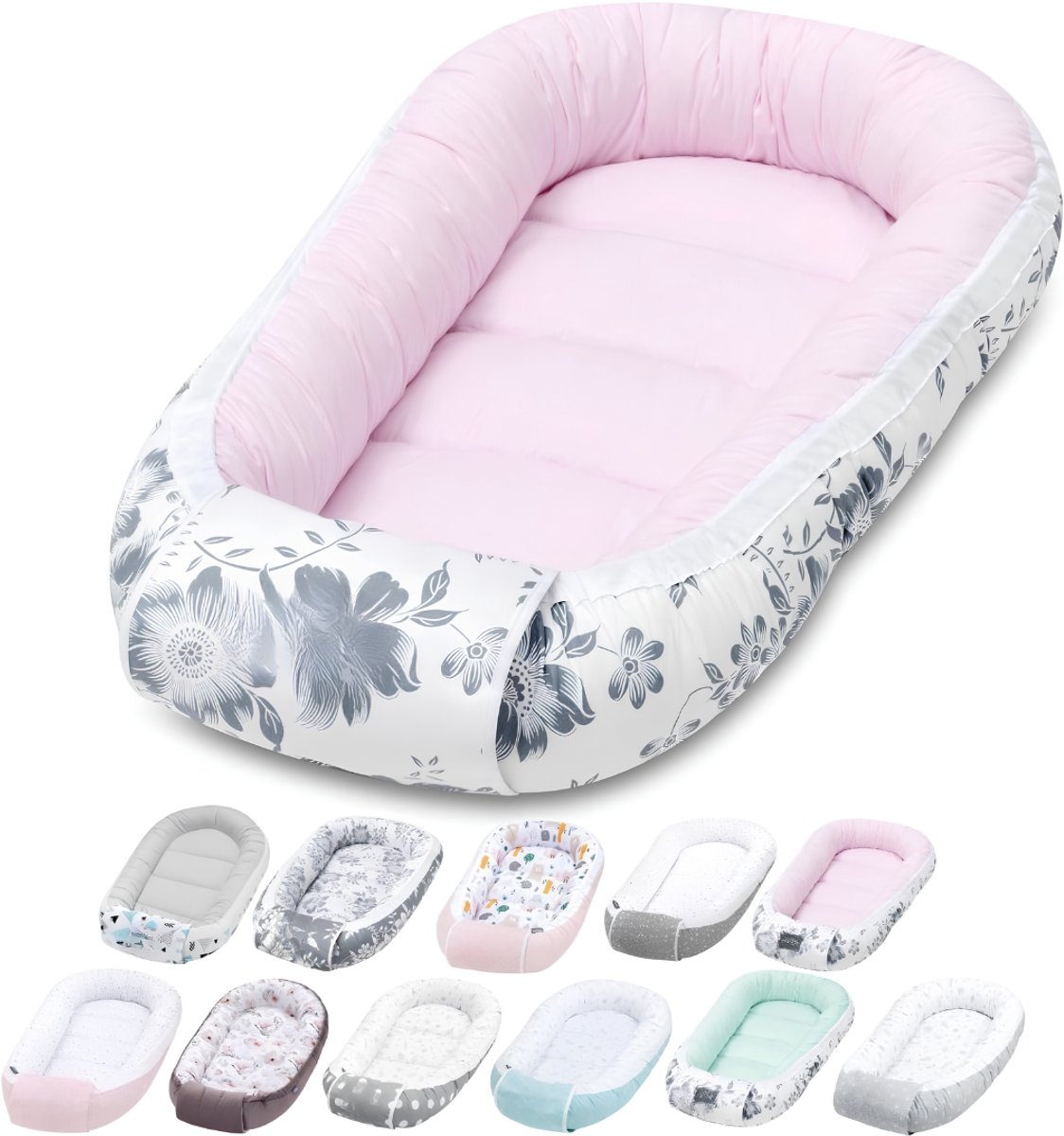 SP® Babynestje - Baby Nestjes - Babynest - Roze - 90cm x 60cm x 12cm