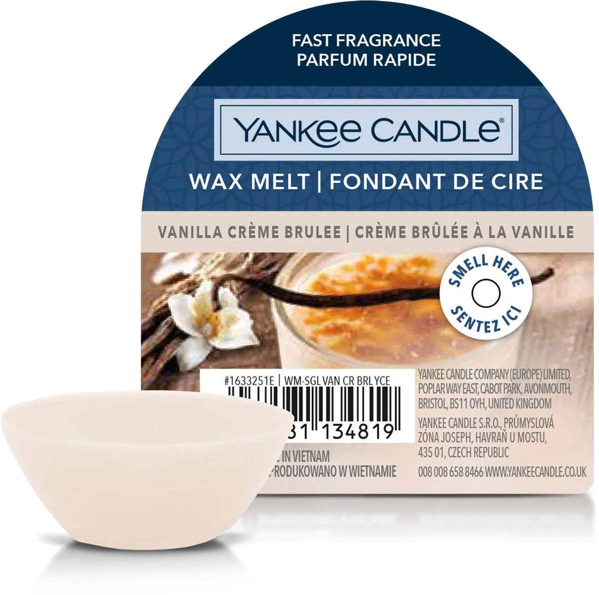 Yankee Candle Vanilla Crème Brûlée - Wax Melt - 8 branduren Beige