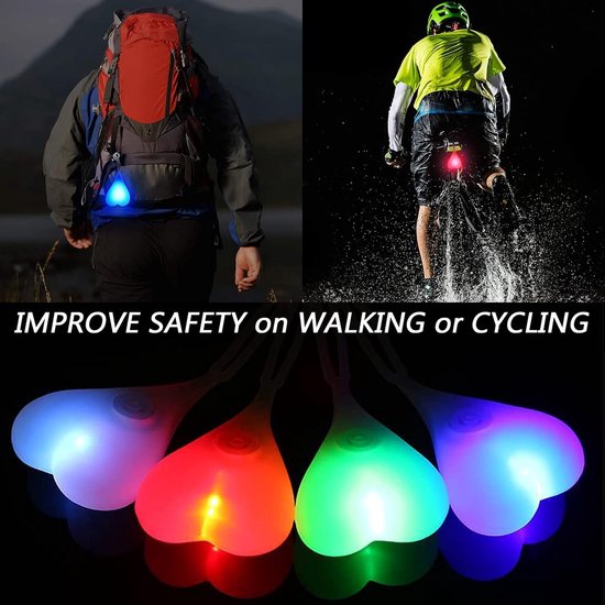 LED-achterlicht voor de fiets / Siliconen waarschuwingslampje — Creatief- waterdicht achterlicht in "eivorm" — Onmisbare uitrusting voor ritten in het donker (rood licht) — afbeelding 2
