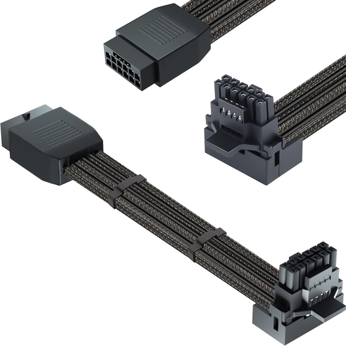ATX3.0 12VHPWR PCI-E 5.0 Power Modular Cable Bus to Plug 600W 16 Pin Power Cable 90 Degree for Graphics Card, GPU 12 + - ShopVlot