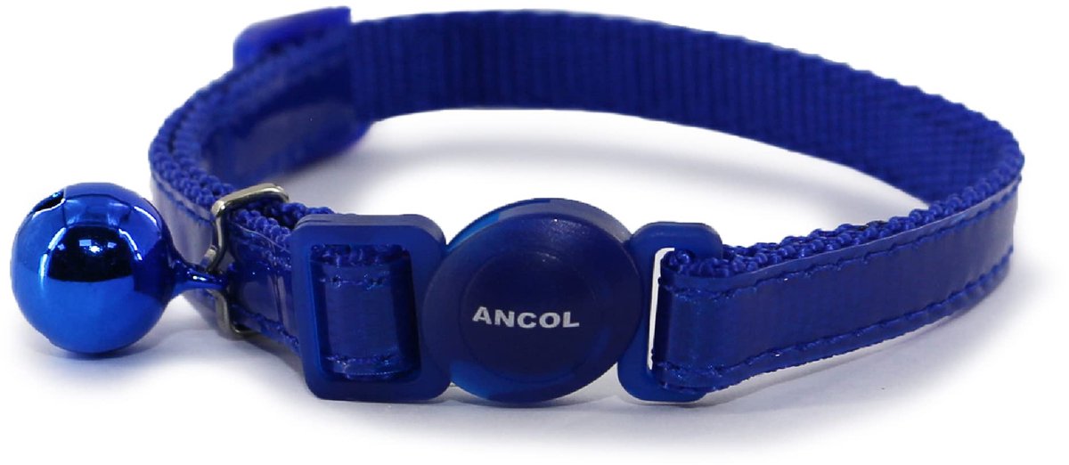 Ancol Glans Reflecterende Kattenhalsband met veiligheidsgesp Blauw - ShopVlot