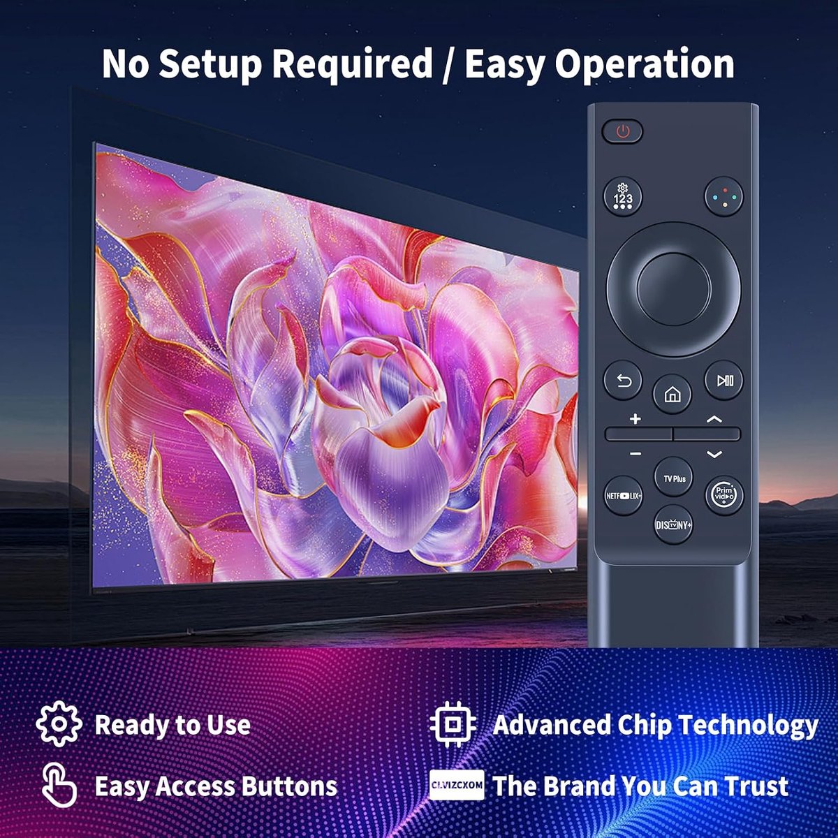 Replacement Universal Remote Control Compatible with Samsung TV Crystal QLED OLED Curved HDTV 4/8K Ultra HD, Curved - ShopVlot thumbnail 5