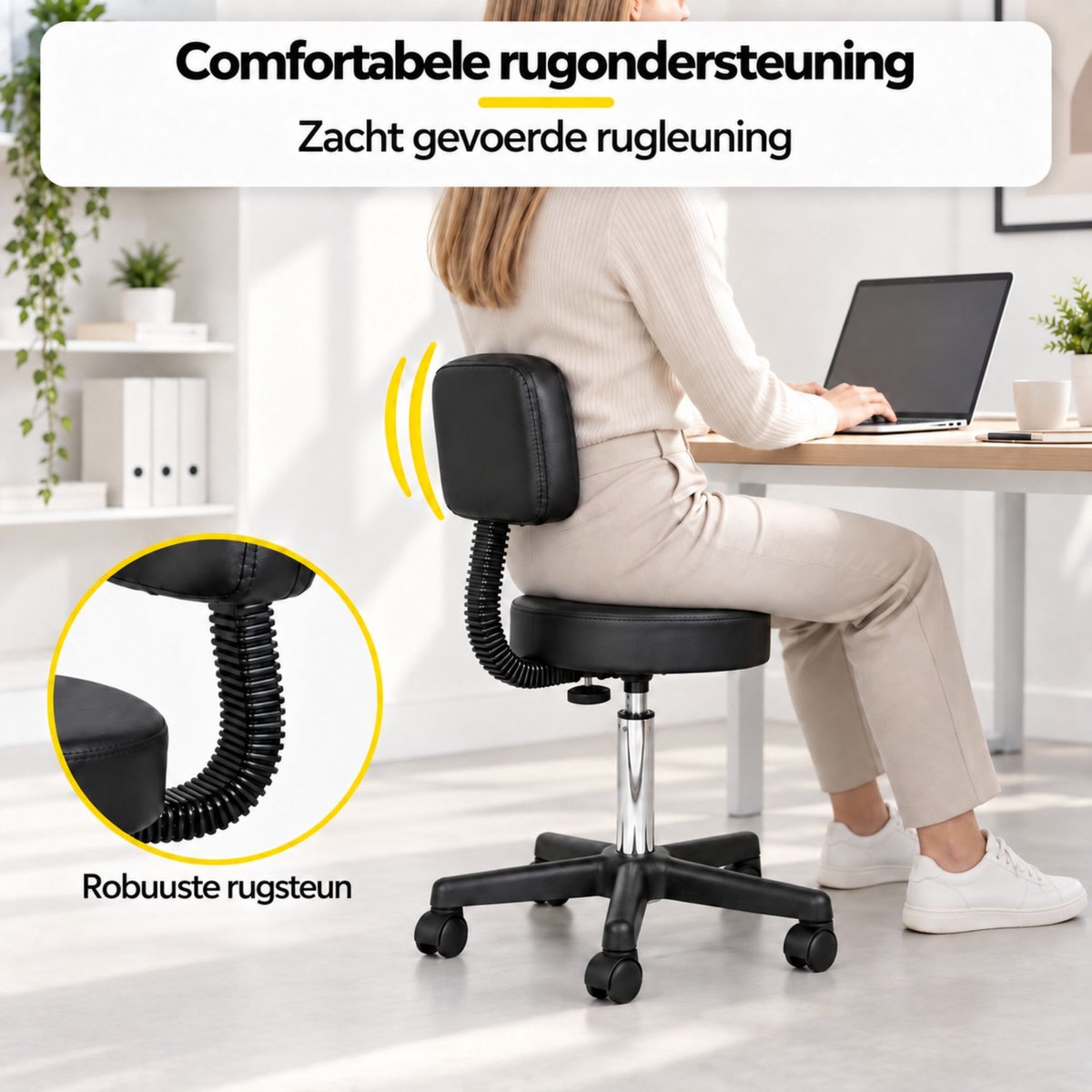 Tabouret comfort - Tabouret met rugleuning - Werkkruk - afbeelding 2