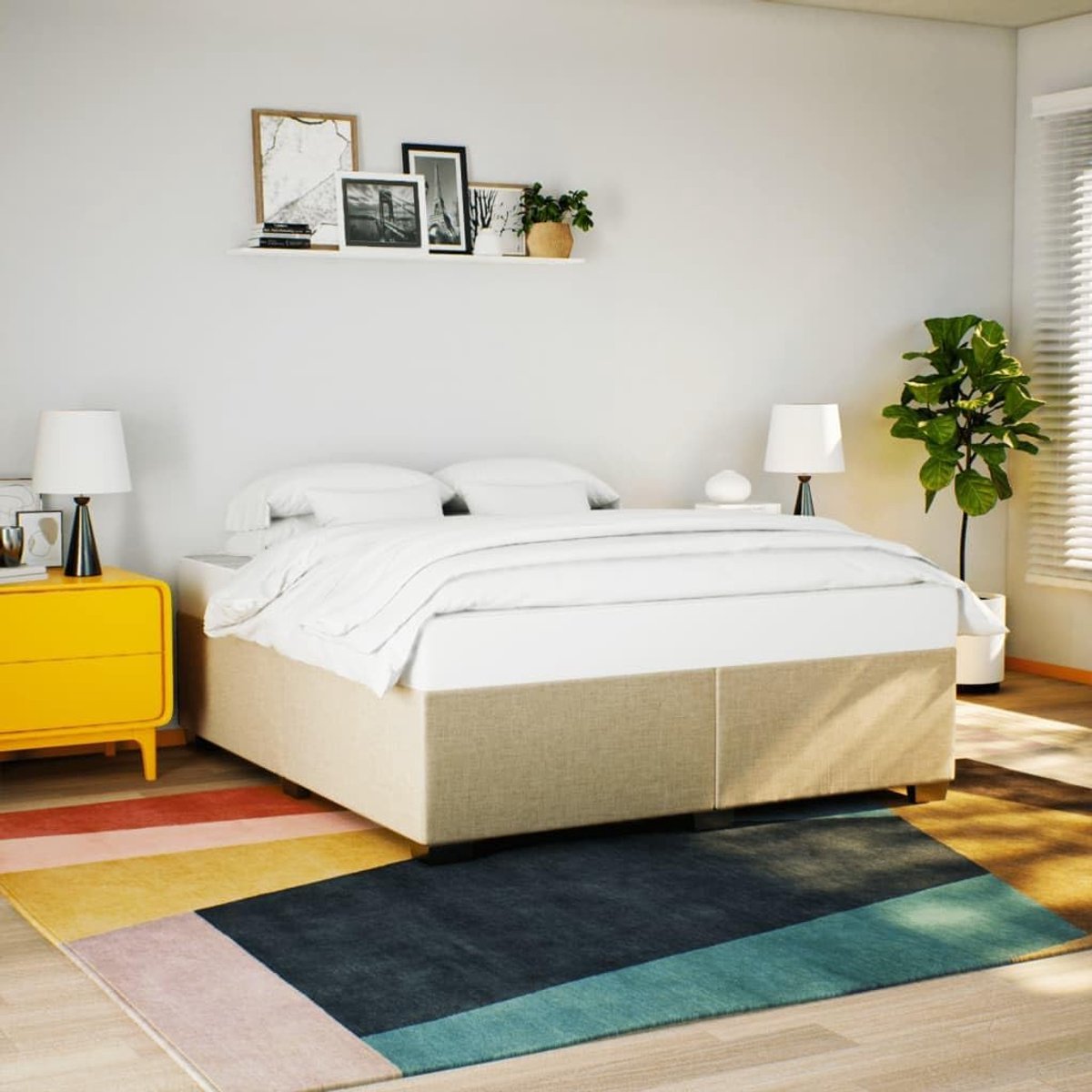Lattenbodem bedframe crème 180x200 cm