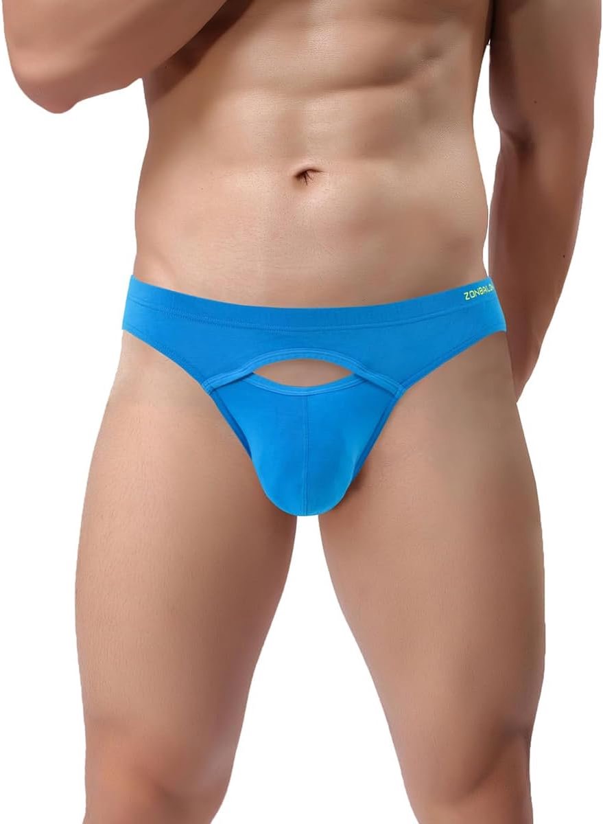Sexy open men's briefs with pocket, bulge pouch briefs, underwear hipster stretch men's underpants front pocket low - ShopVlot