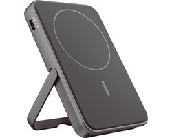 Fresh 'n Rebel Magnetische Powerbank Draadloos - 5000 mAh – Geschikt voor MagSafe Powerbank - Storm Grey