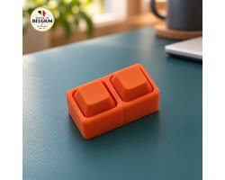 Skushy Dubbele Clicker Sleutelhanger - Keyboard Switch Houder, Fidget Keychain met Sleutelring
