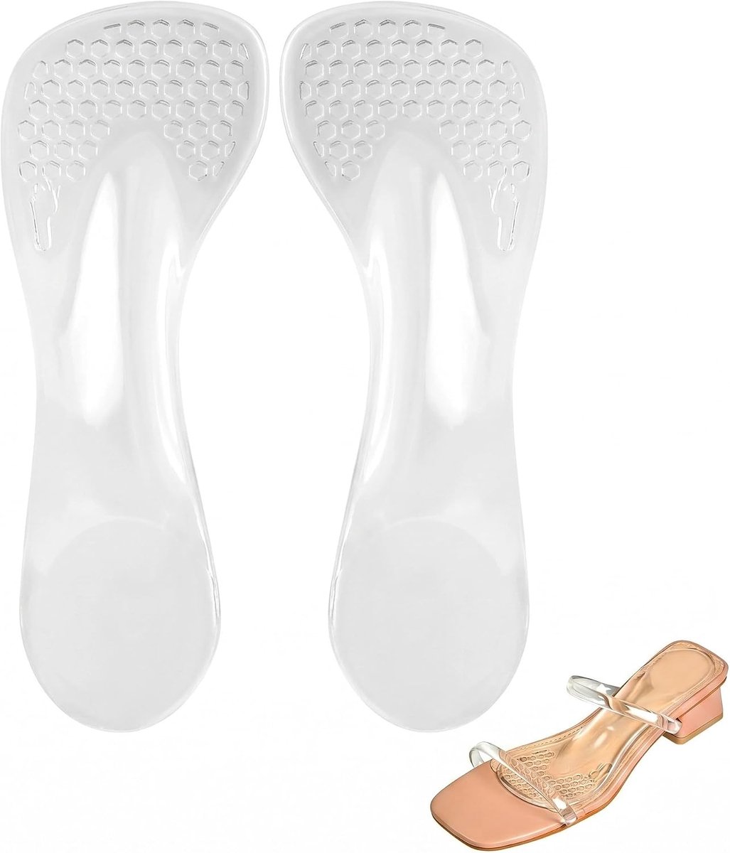 1 pair of comfortable high heel insoles - transparent gel pads for pumps and boots - ShopVlot