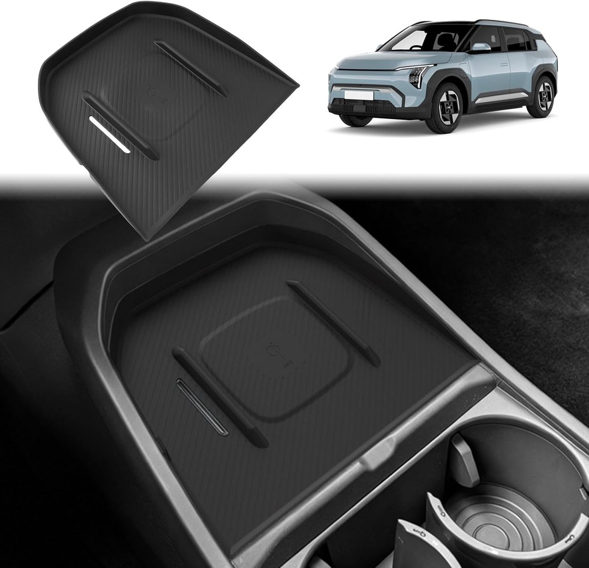 GAFAT Compatibel met Kia EV3 GT Line Earth 2025-2027 middenconsolemat voor draadloos laadstation, premium siliconen - ShopVlot