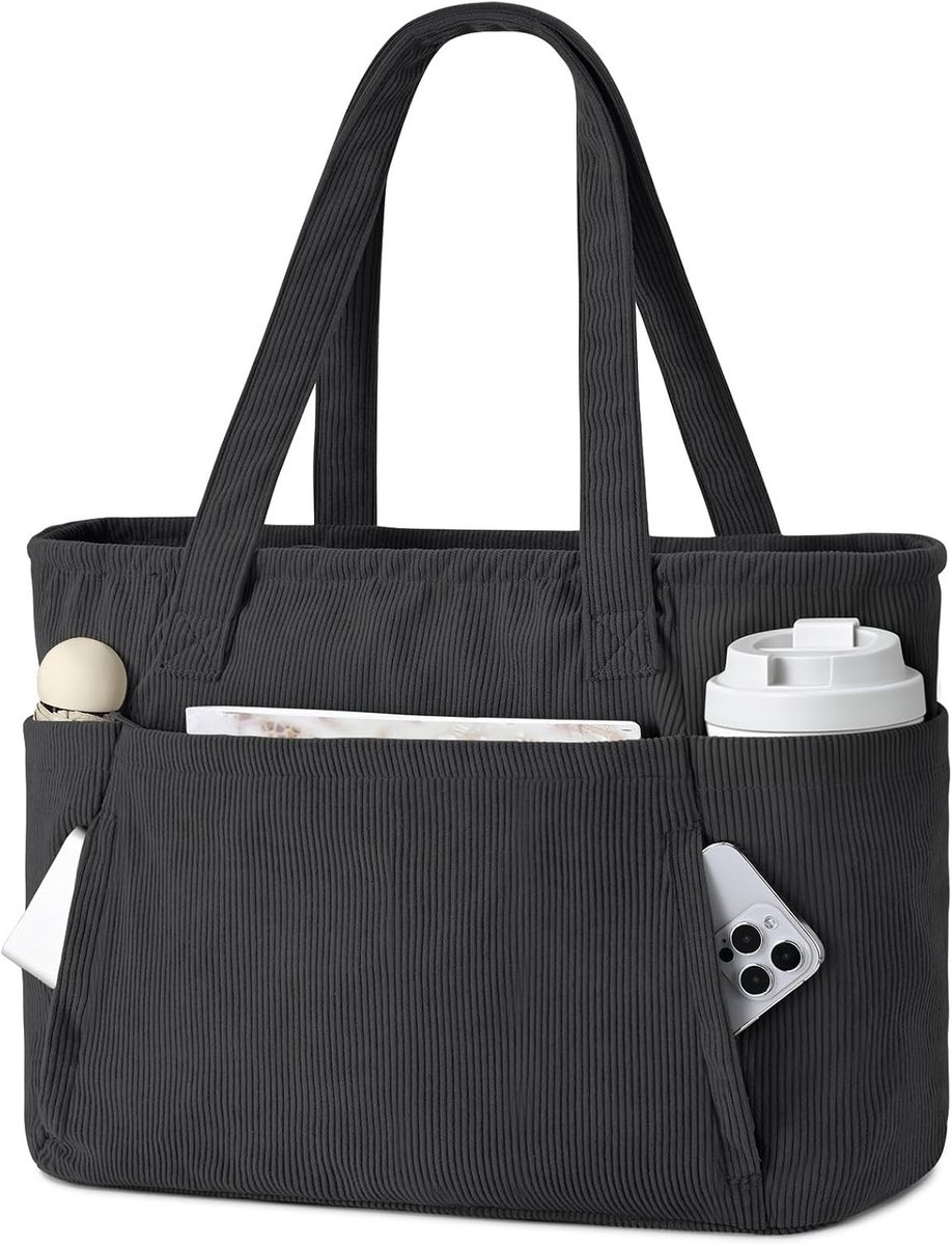 Ruime Dames Shopper Tas met Laptopvak voor 15.6 Inch - Ideaal voor Werk, Strand en Reizen